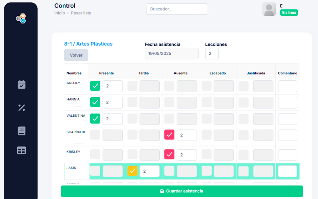 Control de Asistencia